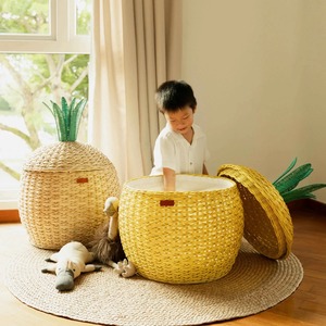 Panier de rangement multifonctionnel moderne en rotin ananas écologique naturel - Product Image 6