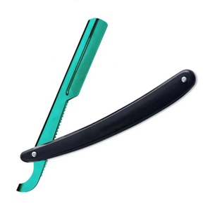 Rasoir à raser à bord droit pliant de salon professionnel pour hommes dernière conception avec poignée en plastique et lame de rasoir - Product Image 2
