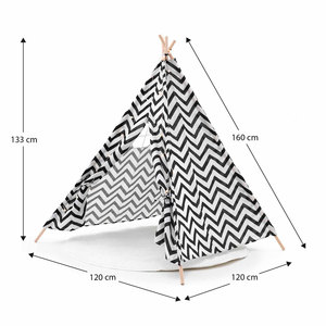 Tienda de campaña Montessori ROBINCOOL con estampado geométrico, luces y alfombra de juego para niños - Product Image 4
