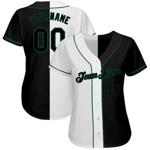 Personnalisé Blanc-Noir Kelly Vert Authentique Split Mode Baseball Jersey - Product Image 1