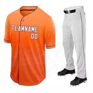 Venta al por mayor de uniforme de Béisbol Juvenil personalizado unisex transpirable ropa deportiva con sublimación camiseta conjunto de los hombres - Product Image 5