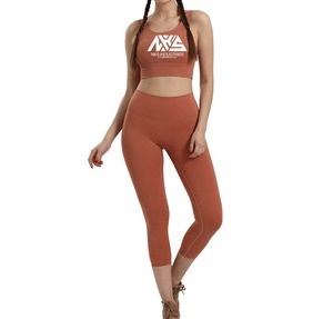 Leggings Nuevo Modelo Marca Privada Conjunto de Yoga para Mujer Talla Grande 2 Piezas Ropa Deportiva Moda Cintura Elástica Fitness Personalizado Absorbe Humedad - Product Image 1