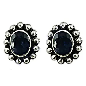 Boucles d'oreilles clous en argent 925 avec saphir bleu pour femme, tendance, or rose, diamant, motifs lune, cœur, animaux, pour usage quotidien, cadeau de fiançailles - Product Image 1