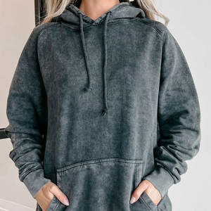 Pull à capuche oversize pour femmes manches longues de haute qualité Logo personnalisé hiver cordon imprimé grande taille décontracté - Product Image 6