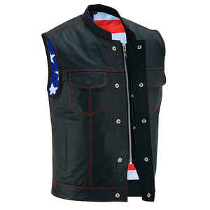 Otoño hombres motocicleta Formal/Casual cuero chaleco Calidad Algodón Shell transpirable Delgado chaleco liso traje suave y cómodo - Product Image 3