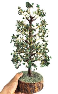 Sculpture d'arbre d'amour en pierres précieuses faites à la main de qualité supérieure, très vendue, décoration d'intérieur Feng Shui, 1000 copeaux de jade vert, toucher réel de fée - Product Image 4