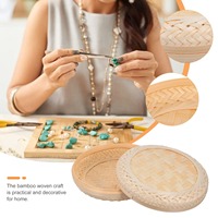 Boîte de rangement en bambou simple exquise avec couvercle Boîte en bambou faite à la main Décoration de table pour la maison naturelle écologique Vente en gros du Vietnam