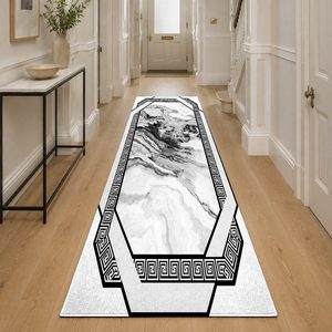 Tapis de salon en chenille gris argenté à motif design imprimé numériquement, lavable en machine, antidérapant - RUGS DEPOT LXDP-0854 (vente en gros) - Product Image 5