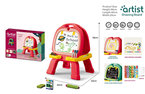 กระดานวาดภาพสองด้านสำหรับเด็กกระดานวาดภาพกราฟฟิตีแบบพกพาสามารถลบได้แบบ<span class=keywords><strong>2</strong></span>-in-1สำหรับของเล่นเด็ก - Product Image 4