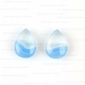 Conception unique Agate à bandes bleues naturelles 10x14mm perles de briolette en forme de poire calibrées fournisseur de fabrication de bijoux en pierres précieuses en vrac bricolage - Product Image 4