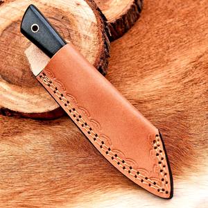 Couteau de chasse en plein air de camping à lame fixe en acier damas fait à la main manche en palissandre couverture en cuir Support OEM nouveau Design - Product Image 5