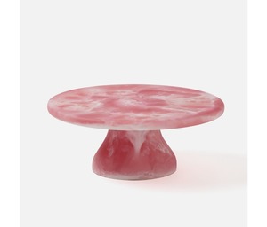 Soporte de exhibición de pastel de resina de diseñador hecho a mano con borde dorado Ideal para recepción de bodas y decoración de buffet de lujo - Product Image 2