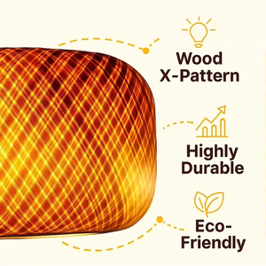 Lustre en bambou élégant avec des motifs tissés artisanaux parfaits pour la décoration intérieure contemporaine d'Inde - Product Image 3