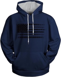 เสื้อฮู้ดกราฟิกสำหรับผู้ชายเสื้อสเวตเชิ้ตแบบสวมหัวมีกระเป๋าแขนยาวลายธงชาติอเมริกันรักชาติอเมริกาอเมริกา - Product Image 1