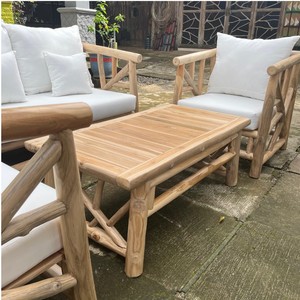 Branche de teck côtière convertible canapé en bois modulaire ensemble de canapé meubles de salon coussin amovible Table basse pour entrepôt - Product Image 5