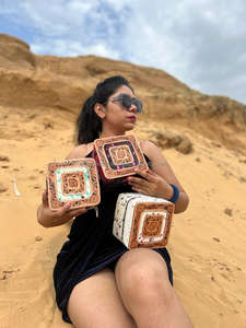 New Western Style Handcrafted Tooled Metallic <b>Hair</b> on Hide Fur Leather Jewelry <b>Box</b> Cute Travel Jewelry Essential Minimal Storage - Product Image 5