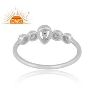 Meilleure vente en argent Sterling naturel Moissanite pierres précieuses bague empilable bijoux personnalisés pour les femmes cadeau pour elle - Product Image 4
