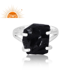 Latest Selling 925 Sterling Silver Natural Black <b>Obsidian</b> Gemstone Ring Custom <b>Jewelry</b> For Women Gift For Her - Product Image 3