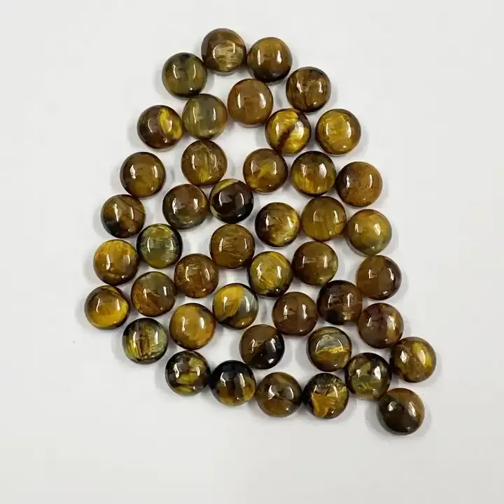 Belanja Online batu permata longgar Cabochon bulat halus 4mm emas kualitas terbaik dari pabrikan