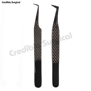 Pince à cils enduite de couleur noire de meilleure qualité Ensemble de 4 pinces à cils Outils de beauté personnalisés par Credible Surgical - Product Image 3