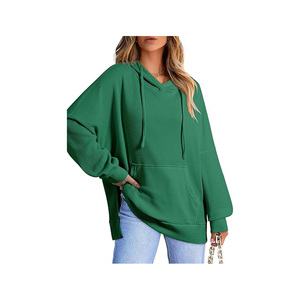 Sweats à capuche personnalisés pour femmes en coton polaire à manches longues vêtements modestes sweat à capuche surdimensionné à fermeture éclair pour les femmes - Product Image 1