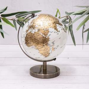 Industrial style metal globe with welded design suitable for rustic cafe decor business lobbies and home offices - Product Image 1