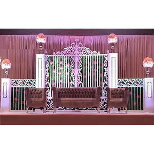 Trendy Asian Wedding Back-frame Stage Lujoso American Wedding Stage Set Top-Class Hollywood Wedding Stage - Product Image 1