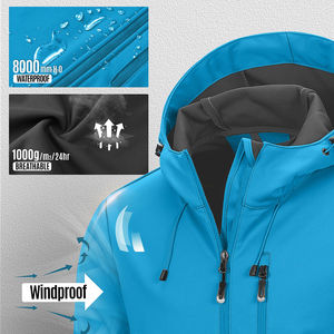 Nuevas chaquetas de moda al aire libre logotipo personalizado impermeable cortavientos manga larga chaqueta de concha suave para hombres - Product Image 6