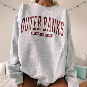 Professional <b>Women's</b> Oversized 100% Cotton Crewneck Pullover Sweatshirt Custom Printed Front Streetwear Fleece Autumn 300g - Product Image 1