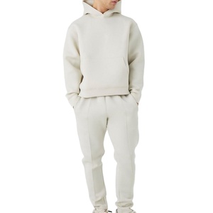 Ensemble de survêtement décontracté en coton 100% uni et épais, pantalon de survêtement, survêtement personnalisé, pantalon de survêtement à capuche, jogging, ensemble 2 pièces - Product Image 1