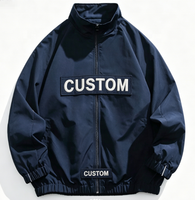 Veste coupe-vent à col montant brodée sur mesure de haute qualité, veste streetwear surdimensionnée pour homme