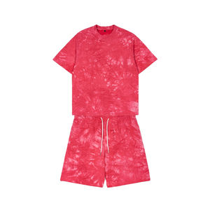 Conjunto de Verano Premium para Hombre, Estilo Casual, Lavado Ácido, Personalizable al por Mayor, OEM, Conjunto de Pantalones Cortos y Camiseta de Manga Corta, 100% Algodón - Product Image 1