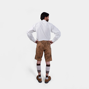 Short bavarois pour hommes Nouveau short Lederhosen véritable couleur unie pure pour l'extérieur - Product Image 2