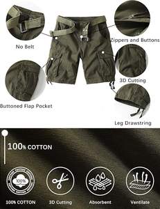 Pantalones cortos de carga para hombre al mejor precio logotipo personalizado tejido de tacto suave perfecto para marca privada y distribución al por mayor - Product Image 3