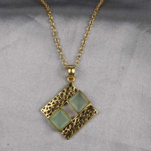Collier ras du cou en calcédoine Aqua plaqué or - Product Image 3