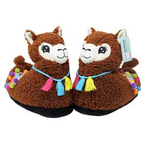 SLOFFIES Pantoufles en peluche d'alpaga taille unique pour adulte, douces et chaudes, pantoufles d'extérieur avec semelle intérieure en coton réglable pour la saison printanière - Product Image 3