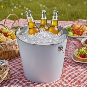 Refroidisseur à champagne de grande capacité, seau à glace, refroidisseur à vin, bac à boissons en métal pour fête, bar, mariage et célébration - Product Image 4