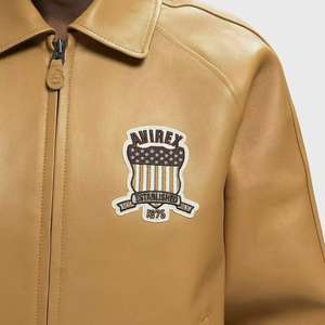 Veste en cuir Avirex pour homme, en cuir de vache véritable, style vintage, édition limitée, fermeture éclair épaisse pour l'hiver - Product Image 4