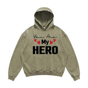 Customized XL Size Men's Acid Wash Hoodies Pullover Oversize Acid Wash Sweat Suits With <b>Screen</b> Print Logo Design - Product Image 5