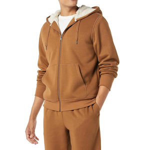 Sweat à capuche zippé à imprimé bouffant OEM Sweat à capuche à manches longues en coton éponge français pour hommes - Product Image 3