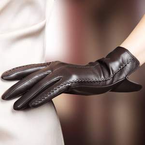 Gants en cuir antidérapants pour femmes, vêtements d'été et d'hiver doux et confortables, gants d'extérieur légers à doigts complets - Product Image 5