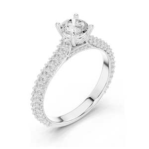 Bague pour femme sertie de diamants de laboratoire ronds brillants de 1,52 carat, clarté VVS-VS EF, or 18 carats, 14 carats, 10 carats et argent 925 - Product Image 4