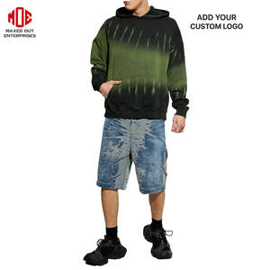 Short pour homme en denim délavé à l'acide avec texture abstraite Short pour homme Streetwear mode avec option logo Fabricant de jeans OEM - Product Image 2