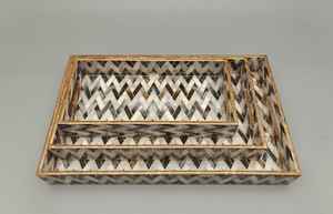 TAQI CRAFT Plateau de service multifonction en bois écologique Passe au lave-vaisselle pour cuisine salle de bain salon - Product Image 2