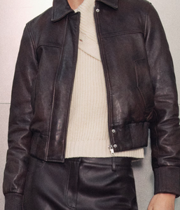 Meilleur blouson bombardier en cuir pour femmes en vente veste pas chère entièrement personnalisée veste en cuir de mouton nappa pour femmes - Product Image 4