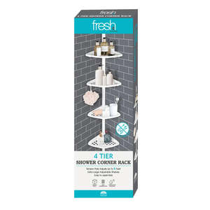 Portaoggetti Angolare per Doccia in Acciaio Inossidabile Moderno, Antiruggine, in Metallo Lucidato per Casa o Hotel - Product Image 3