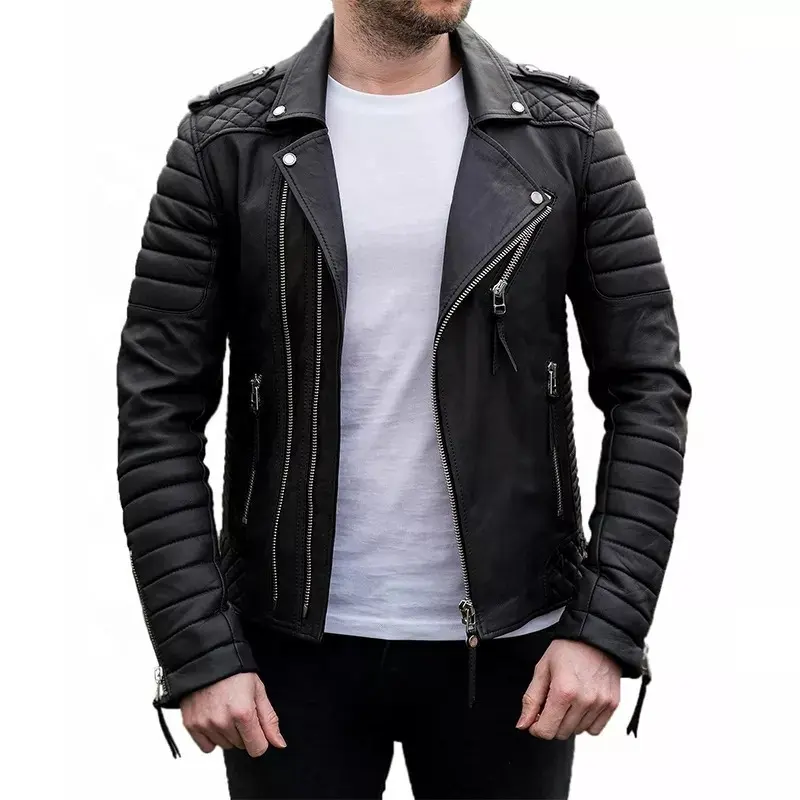 Top Quality Fashion Men black Genuine Lamb Leather Jacket/men leather jackets/Pakistan Leather Jackets For Men By Maximize Wear