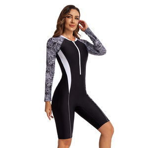 Maillots de bain personnalisés pour femmes, une pièce, manches longues, couleurs personnalisées, sublimation, séchage rapide, respirant, écologique, rashguards - Product Image 4