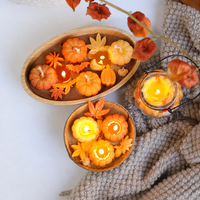 Bougie parfumée en forme de citrouille d'automne, mini décoration de feuille d'érable pour Thanksgiving
