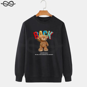 เสื้อสเวตเตอร์คอกลมผ้าคอตตอนเนื้อนุ่มแขนยาวแกรม350ลำลองออกแบบได้ตามต้องการแบบพรีเมียม - Product Image 3